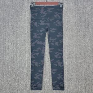 SPANX Look At Me Now Seamless Leggings Womens Medium Heather Gray Camo FL3515